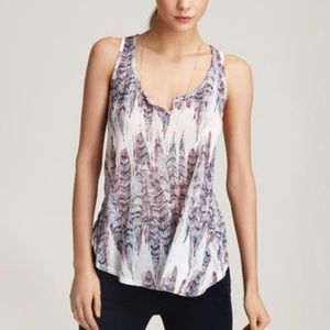 Ella Moss pink and blue feather tank top